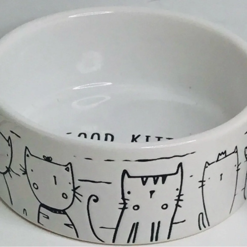 Kitten Cat Bowl White With GOOD KITTY Inside 4.5” Wide 1.75” Deep